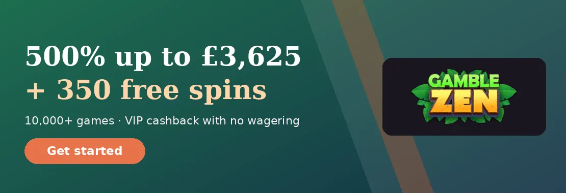 Gamblezen Casino: 500% up to £3,625 + 350 free spins over four deposits
