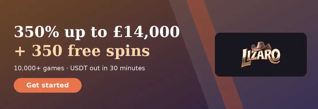 Lizaro Casino: 350% up to £14,000 + 350 free spins across four deposits